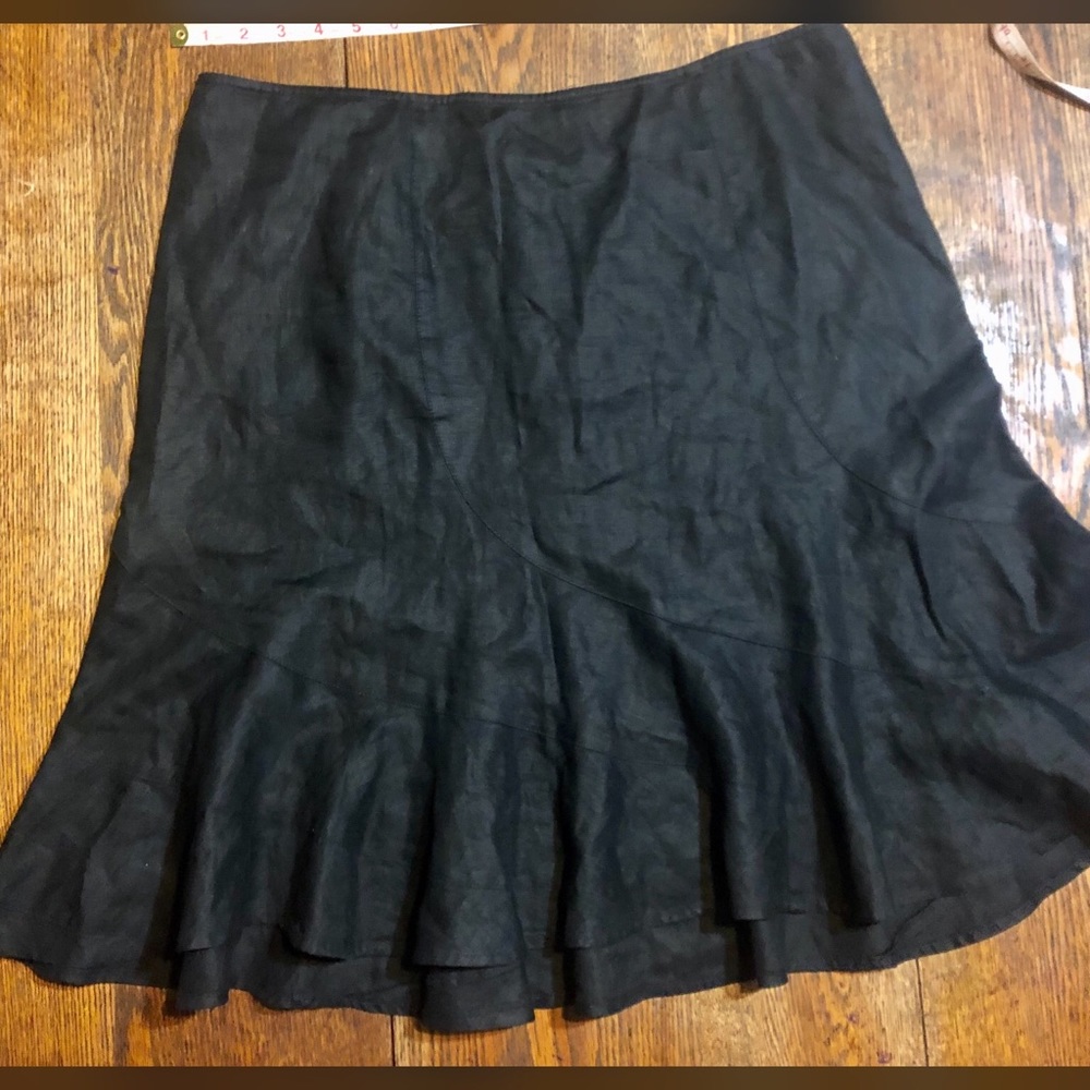Old Navy 100% linen black tulip skirt sz12